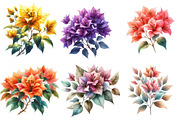 Bougainvillea Flower Clipart Bundle, an Illustration by Watercolor design (Thumbnail 2 of 4)