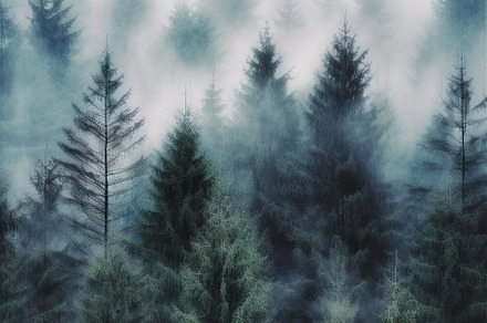 Misty mountain landscape stock photo, a Nature Photo by Virgo Studio