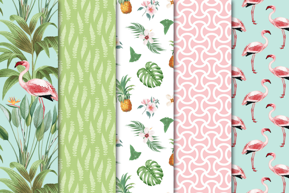 Digital Paper - Pink flamingo, a Pattern Graphic by Maishop (Photo 2 of 3)