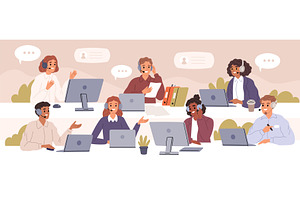 Support service team. Online, a Person Illustration by YummyBuum