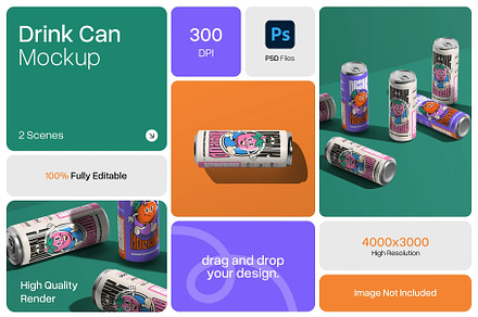 Can Mockup, a Packaging Mockup by deeplabstudio7