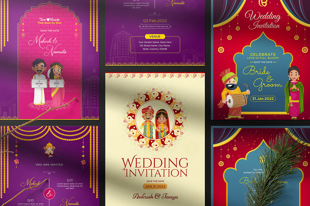 Indian Wedding Invitation Cards, an Invitation Template by Creative Hatti (Photo 2 of 6)
