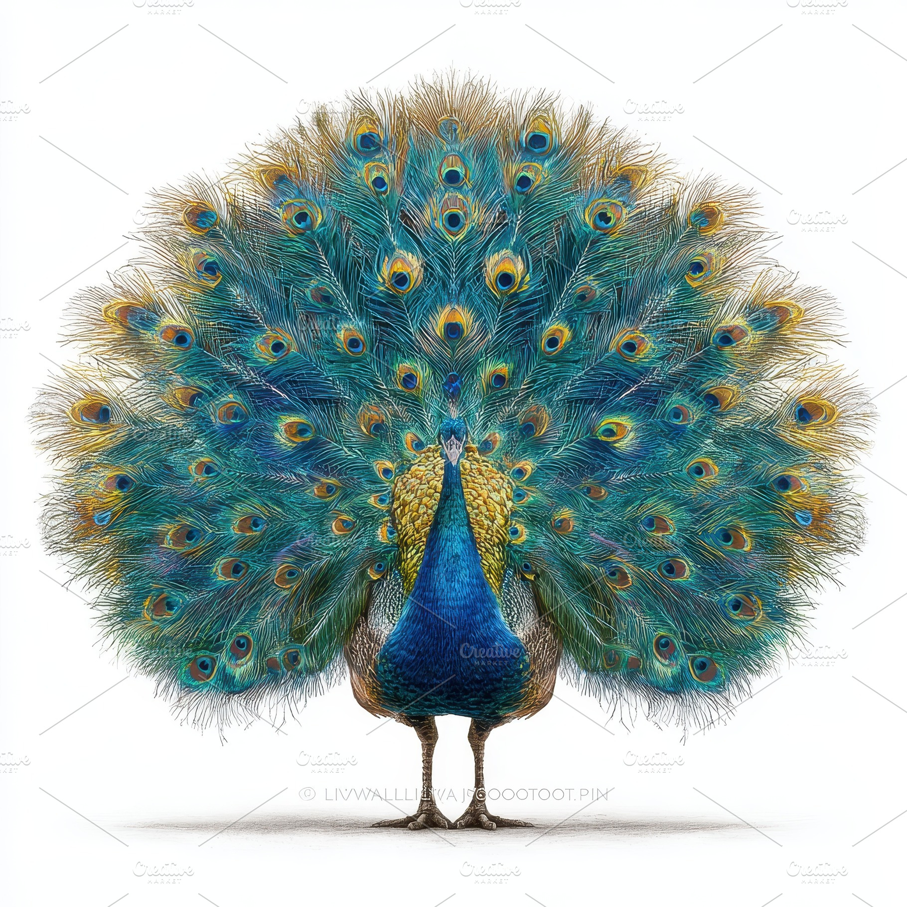 Majestic Peacock Displaying Vibrant, a Photo by Pixeness Studio