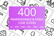 400 Professionals & Tools Line Icons, an Outline Icon by IconBunny (Thumbnail 1 of 6)