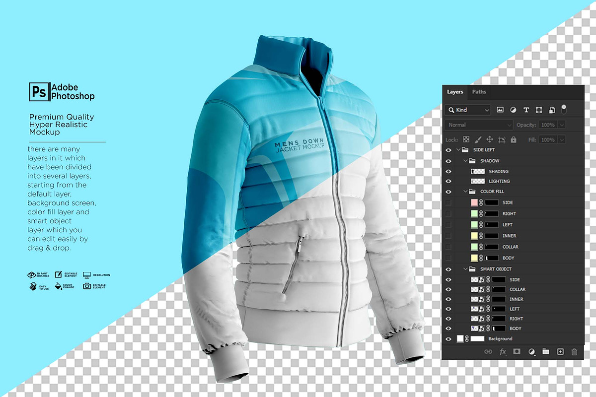 Men's Downs Jacket Mockup, a Hoody Mockup by Nanggroe Scripting (Photo 8 of 9)