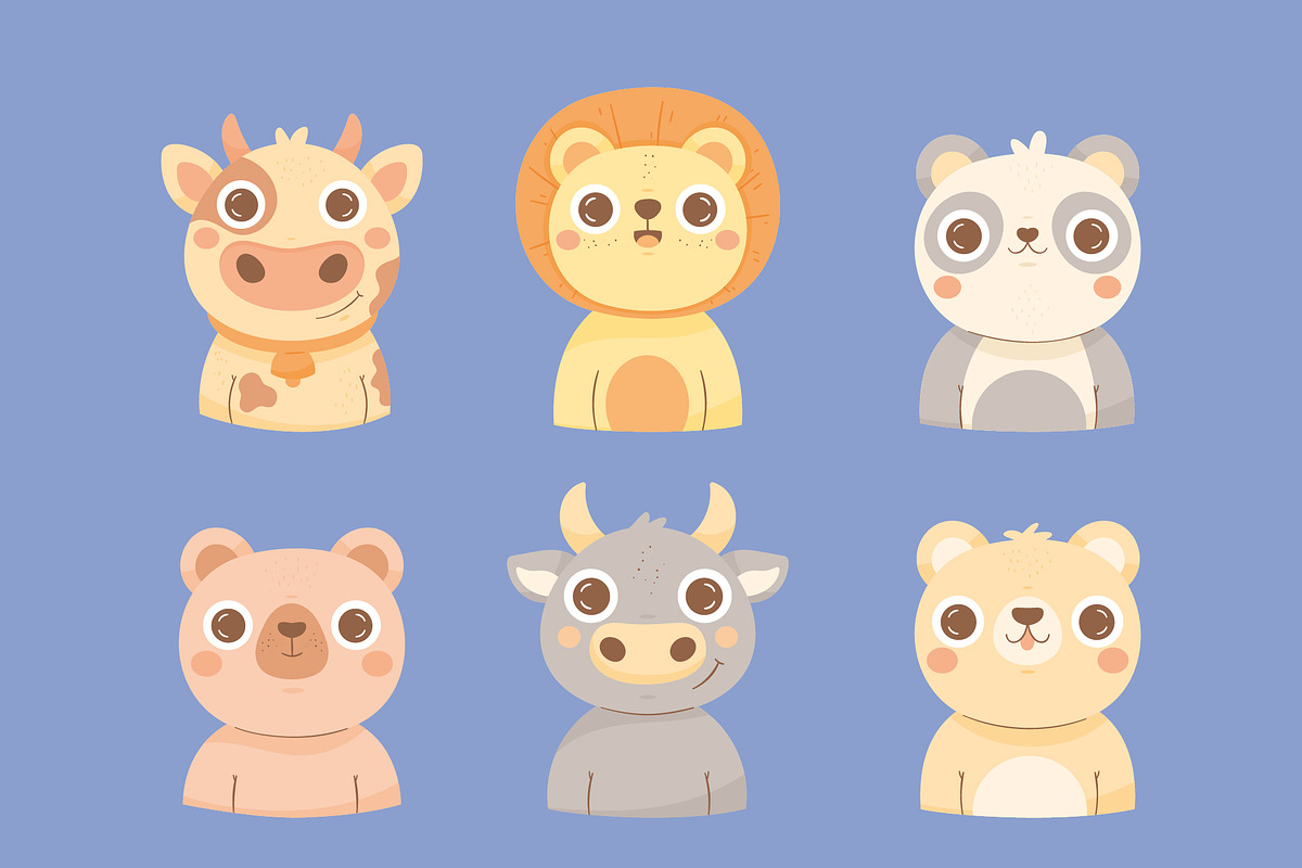 Cute Animal Avatar Icon Set preview 2