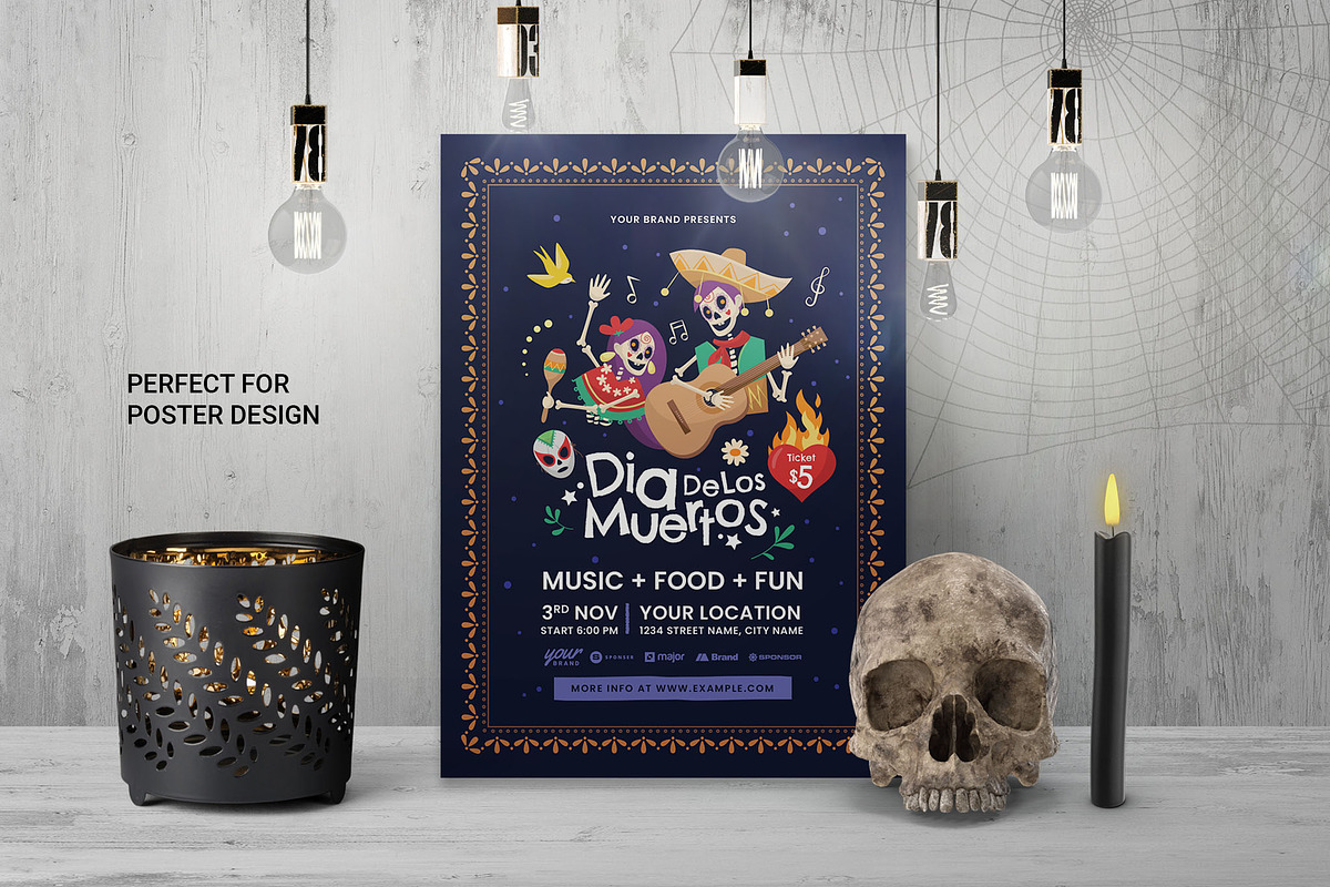 Mexican Dia De Muertos Illustrations, an Illustration by DesignerCandies (Photo 7 of 8)