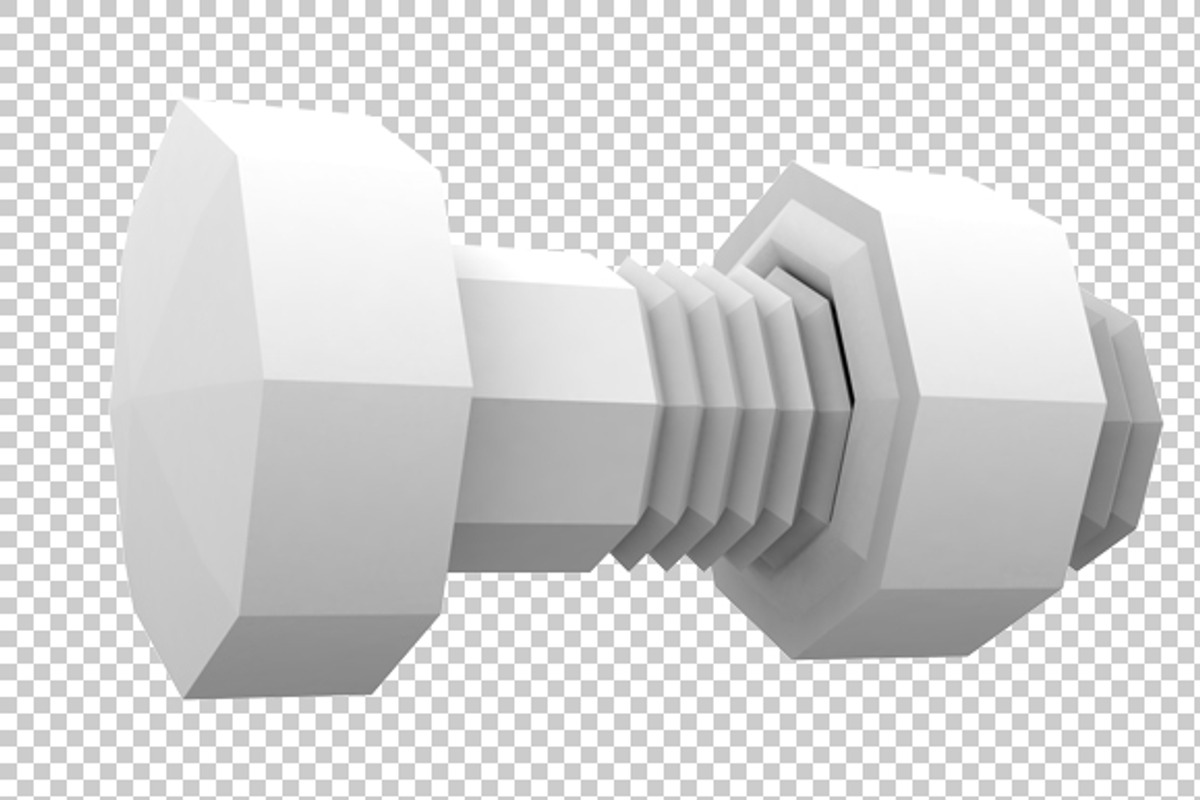 Nut & Bolt - 3D Render PNG