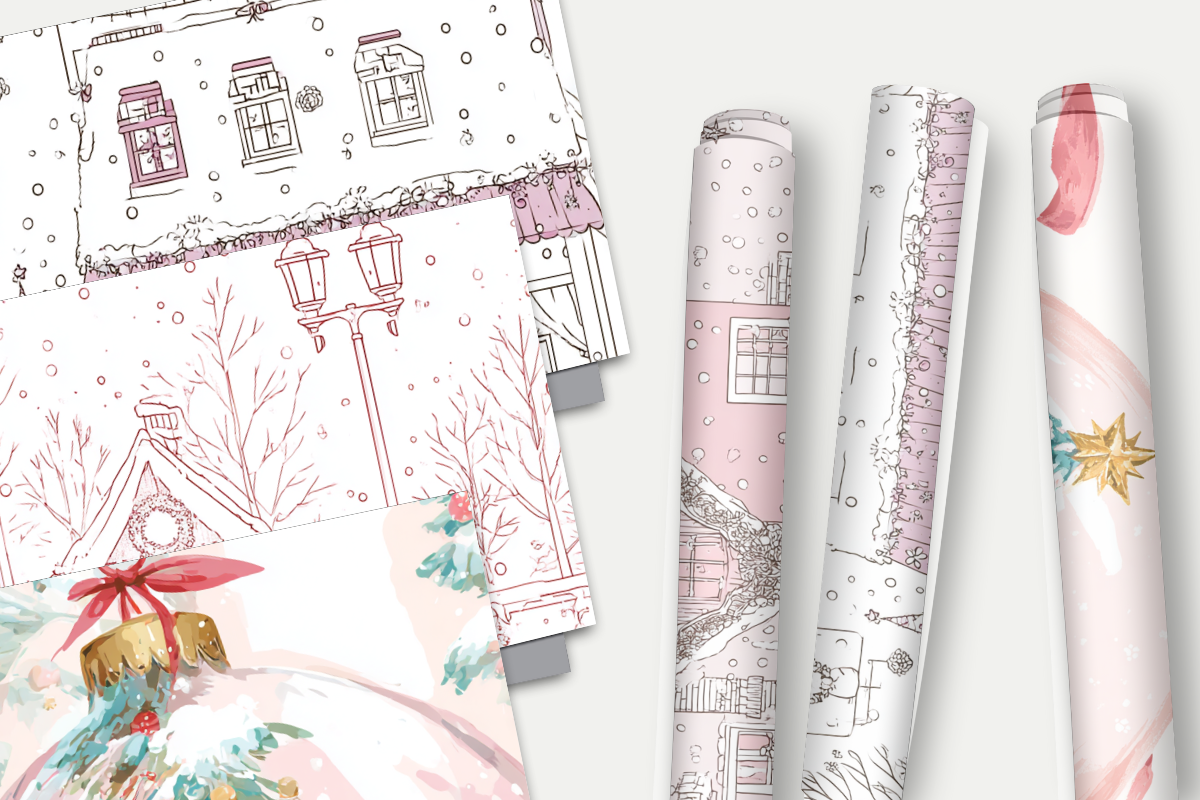 Pink Charming Christmas pattern, a Pattern Graphic by Sian Elizabeth Designs (Photo 2 of 7)