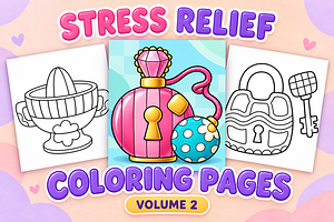 Stress Relief Coloring Pages Vol. 2, a Decorative Illustration by Inkivelle Studio
