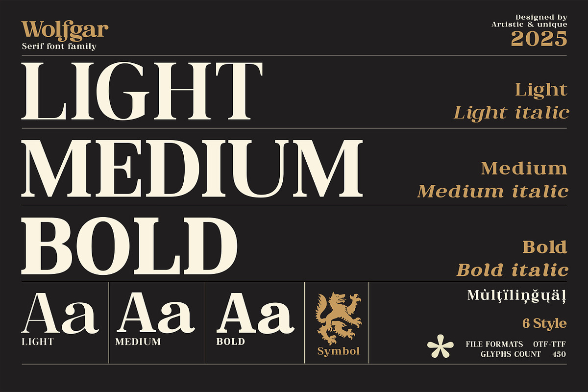 Wolfgar - Serif Font Family, a Serif Font by Artistic & Unique (Photo 7 of 15)