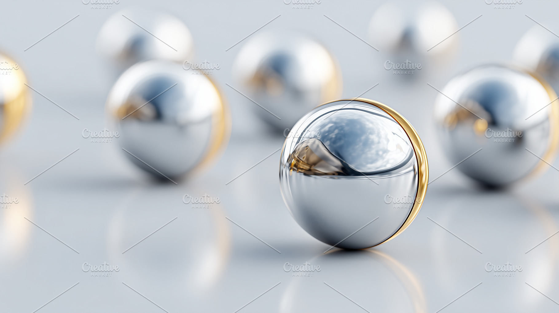 Shiny metallic spheres with gold, a Background Photo by MistyDay