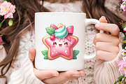 Kawaii Pink Mint Christmas Clipart, an Illustration by RobertsArt (Thumbnail 5 of 7)