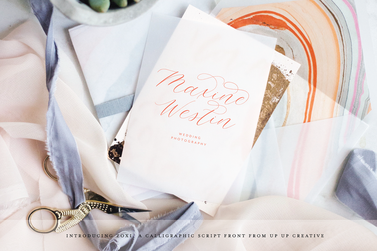 Zoxi, a Calligraphy Script Font, a Script Font by Up Up Creative (Photo 7 of 8)