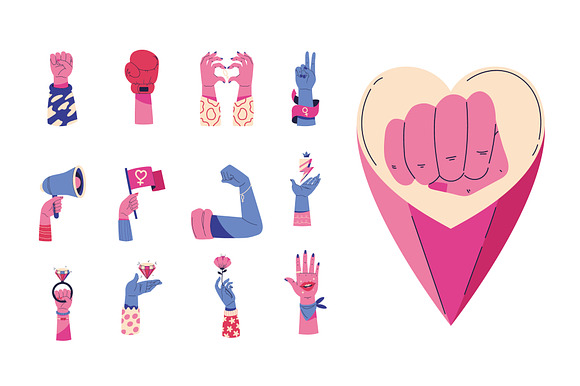 Girl Power Illustration Set preview 2