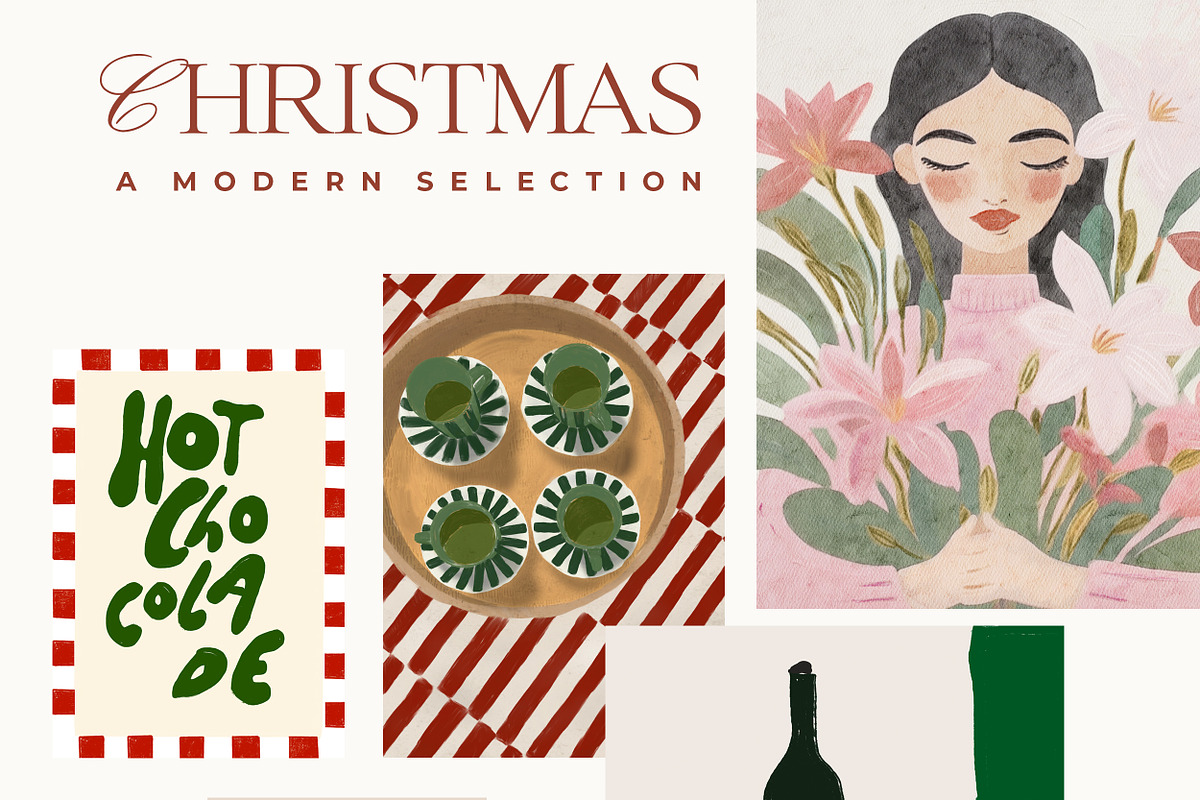 Modern Handmade Christmas Prints, a Background Graphic by Laras Wonderland (Photo 5 of 10)