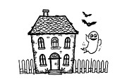 Haunted House & Pumpkin Art, an Illustration by musafir_fashion (Thumbnail 11 of 16)