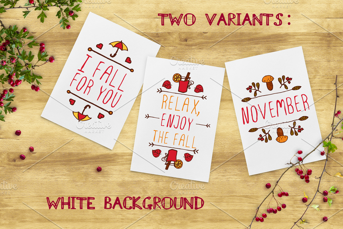 Hand-sketched fall season cards, an Illustration by AV Design (Photo 3 of 6)