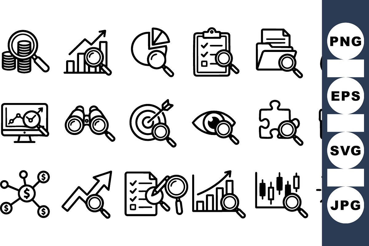 Business Analytics Icon Set, an Illustration by designvectx (Photo 1 of 3)