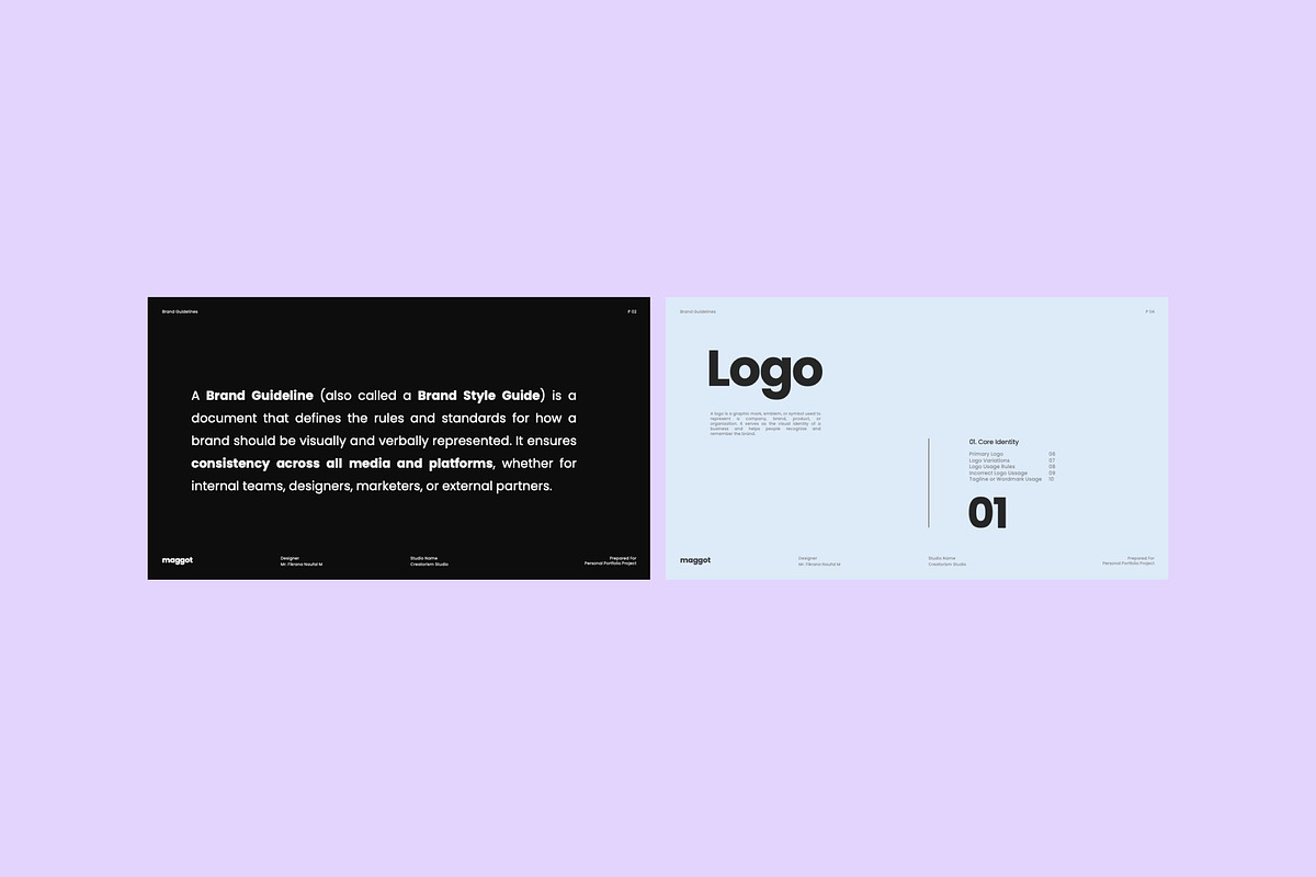 Maggot - Brand Guideline PPT, a Presentation Template by Creatorism (Photo 2 of 13)