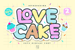 Love Cake Font, a Handwritten Font by KengGraphic