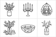 Bundles Set Floral Wedding Icons, an Outline Icon by adenpinkstore (Thumbnail 28 of 44)