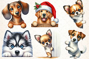 Peeking Around Corner Dogs, an Illustration by DreamCafeArt (Thumbnail 5 of 5)