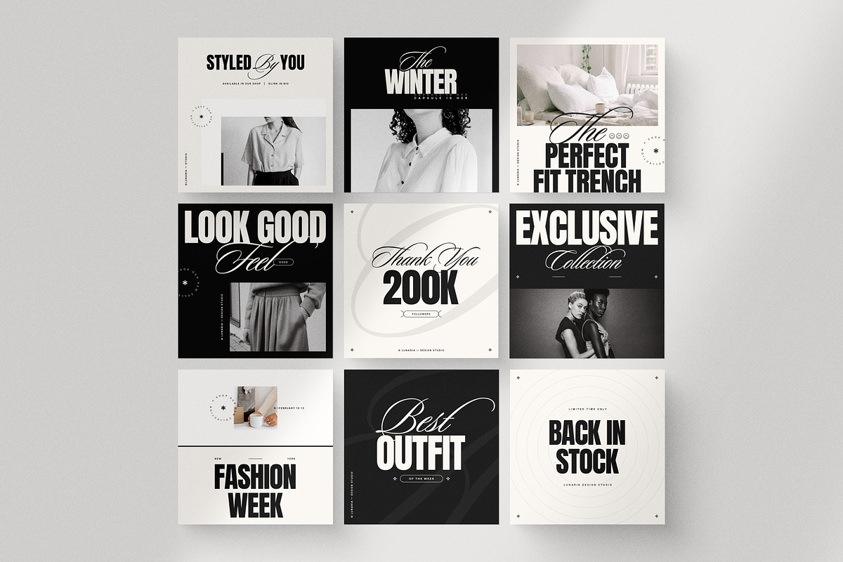 ONYX: Bold Fashion Instagram Pack, a Social Media Template by Lunaria (Photo 3 of 7)