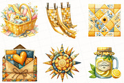 Yellow Patchwork Summer Clipart, an Illustration by OK Design (Thumbnail 2 of 5)