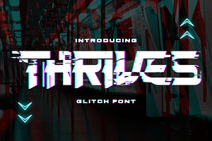 Thrives Glitch - Futuristic Font, a Serif Font by 177Studio