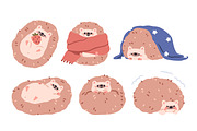 Cute funny hedgehogs animals set, an Animal Illustration by Good Studio (Thumbnail 3 of 9)
