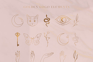 Golden Logo Elements. Esoteric