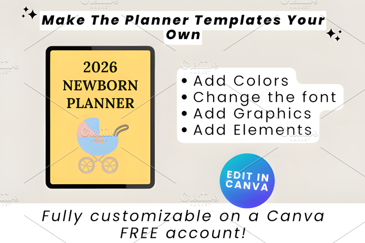 2026 Newborn Planner Canva Template, a Marketing Template by Ink Gallery (Photo 4 of 10)