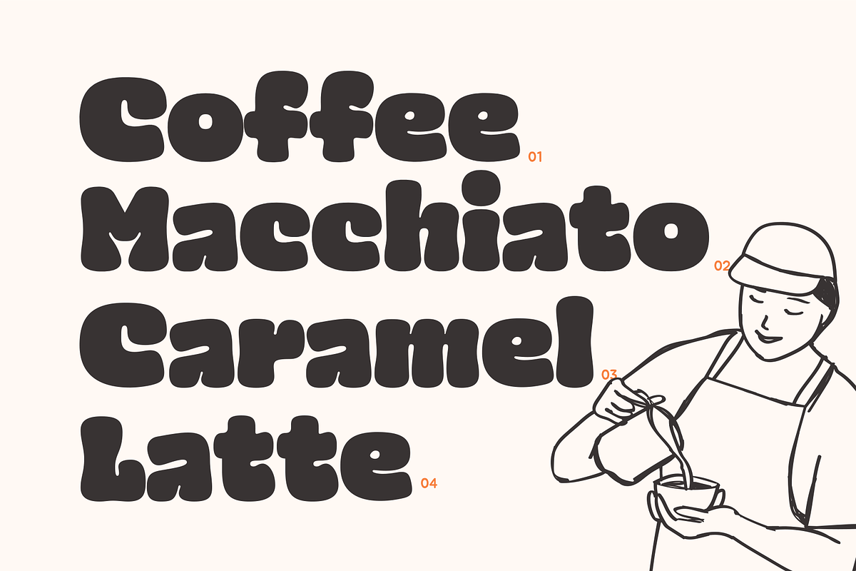 Mocha Mochi - Fat Fancy Display Font, a Font by Afkari Studio (Photo 12 of 12)