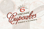 Six Vintage Cupcake Badge, an Illustration by SasiHouse (Thumbnail 1 of 2)
