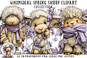 Whimsical Spring Sheep Clipart, an Illustration by OK Design (Thumbnail 1 of 6)