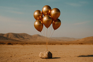 golden balloons celebrate 2026 new year, generative AI, a Photo by Nito