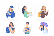 Flat College Characters, a Duotone Icon by Prosymbols (Thumbnail 7 of 7)
