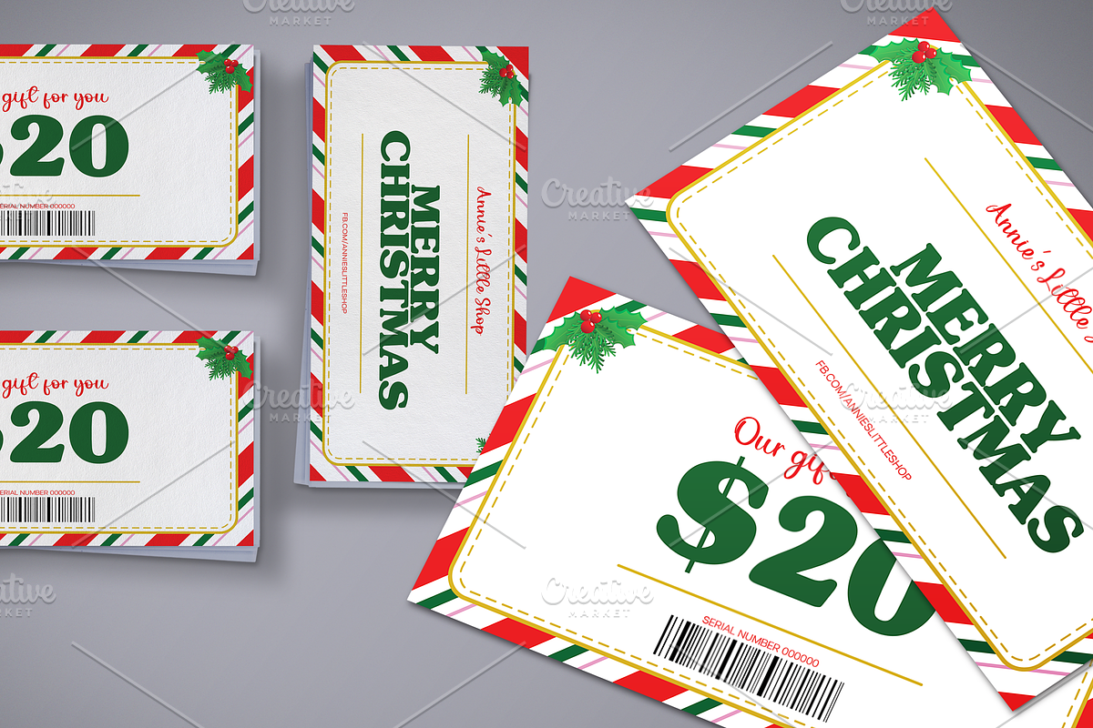 Festive Christmas Voucher, a Card Template by Tzochko (Photo 4 of 6)
