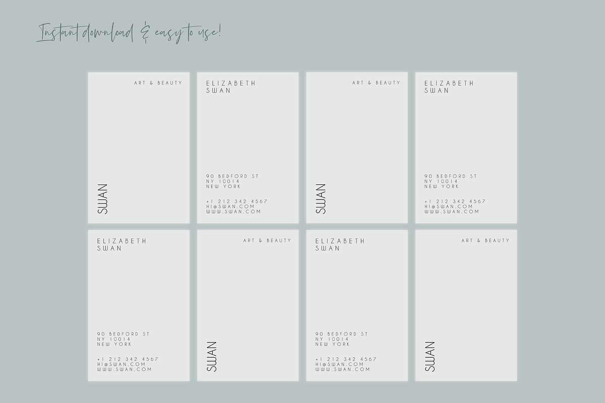 Feminine Business Cards Template, a Business Card Template by The Brand Pub (Photo 1 of 3)
