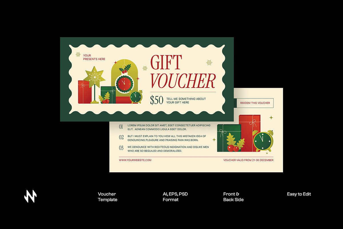 Christmas Gift Voucher, a Card Template by Neermana (Photo 1 of 4)