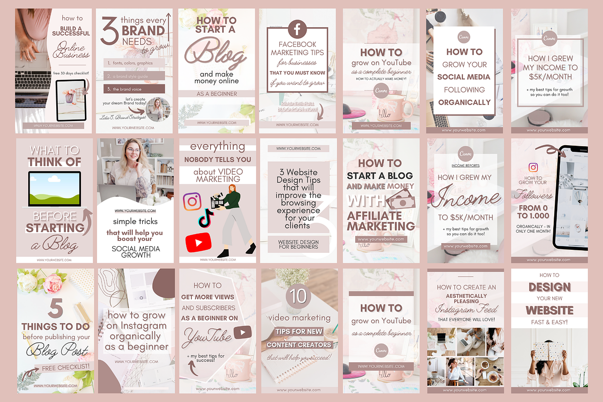 65+ Pinterest Templates + 3 BONUSES, a Social Media Template by SocialStyleTemplates (Photo 4 of 8)