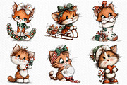 Christmas  Cats Clipart, an Illustration by Craft Nest (Thumbnail 5 of 6)