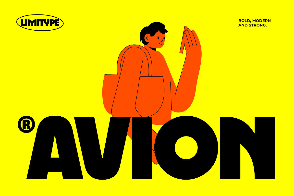 Avion - Modern Bold Font, a Sans Serif Font by limitype (Photo 1 of 10)