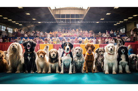 show dog competition ai generated, an Animal Photo by pikepicture