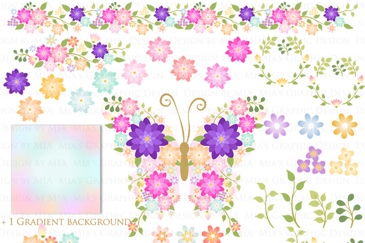 Butterflies and Flowers, an Illustration by Mia's Graphic Design (Photo 7 of 11)