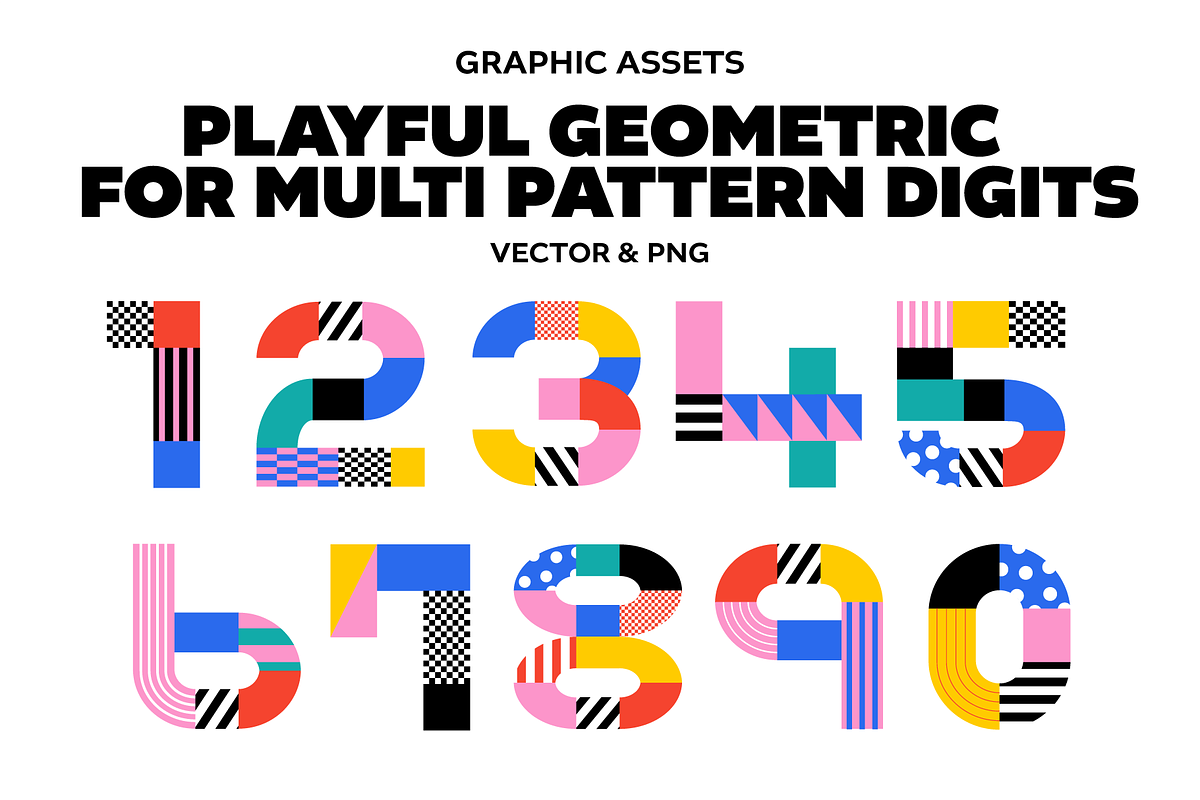 Playful Geometric for Digits, an Object Graphic by Studio Mei Design (Photo 1 of 5)