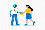 Human AI Friendship Handshake, a Technology Illustration by Partikusi Design (Thumbnail 3 of 3)