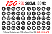 RED and Black Social Media Icons, an Icon by Designs By Alfredo (Thumbnail 2 of 2)