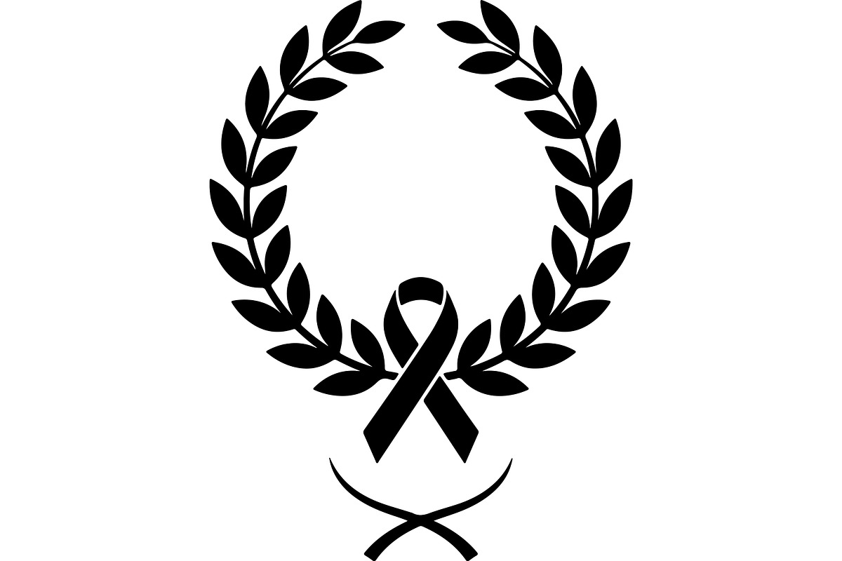 Black Ribbon Laurel Wreath, a Decorative Illustration by balal (Photo 6 of 15)